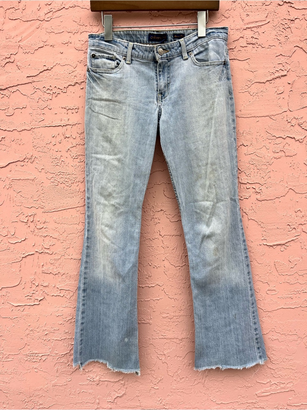 Vintage Aeropostale Stretch Flare Jeans Distressed Holes Faded Size 3/4